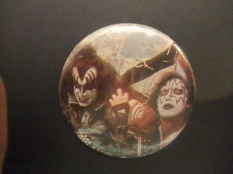 Kiss Amerikaanse  hardrockband, Gene Simons en  Ace Frehley foto Empire State building. New York. 
